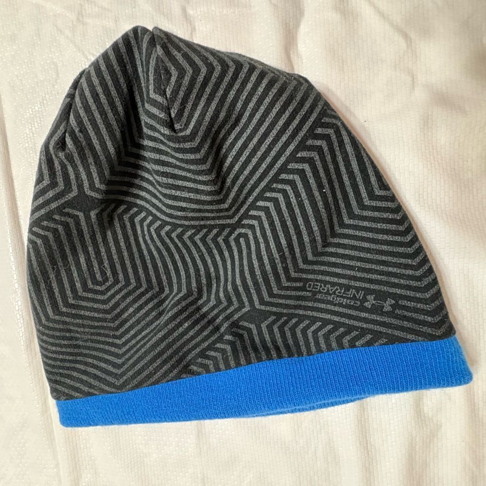 Under Armour Cold Gear Infrared Lined Blue Beanie Hat - Picture 7 of 9